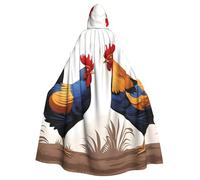 YYHWHJDE Cape à capuche pour adulte avec motif coq français sans fermeture éclair, confortable pour les fêtes costumées
