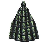 YYHWHJDE Cape à capuche pour adulte avec motif de crâne terrifiant, sans fermeture éclair, confortable pour les fêtes costumées