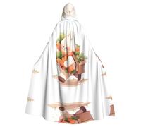 YYHWHJDE Cape à capuche pour adulte avec motif de petit lapin portant des carottes - Sans fermeture éclair - Confortable pour les fêtes costumées