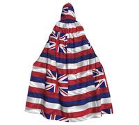 YYHWHJDE Cape à capuche pour adulte avec motif drapeau d'Hawaï American Prints est un poncho à capuche super grand, confortable et durable pour Halloween