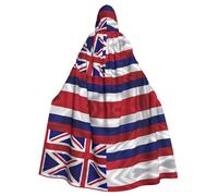 YYHWHJDE Cape à capuche pour adulte avec motif drapeau d'Hawaï American Prints est un poncho à capuche super grand, confortable et durable pour Halloween
