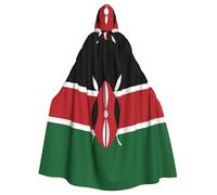 YYHWHJDE Cape à capuche pour adulte avec motif drapeau du Kenya est un poncho à capuche super grand, confortable et durable pour Halloween