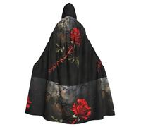 YYHWHJDE Cape à capuche pour adulte avec motif épine de rose foncée, sans fermeture éclair, confortable pour les fêtes costumées