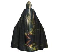 YYHWHJDE Cape à capuche pour adulte avec motif forêt de séquoia californien, convient pour Halloween, cosplay, fêtes de Noël