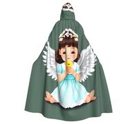 YYHWHJDE Cape à capuche pour adulte avec motif mignon petit ange sans fermeture éclair, confortable pour les fêtes costumées