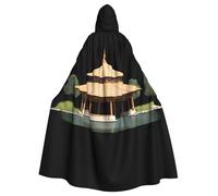 YYHWHJDE Cape à capuche pour adulte avec motif pavillon à l'étang - Sans fermeture éclair - Confortable pour les fêtes costumées