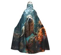 YYHWHJDE Cape à capuche pour adulte avec motif phoque dans l'eau, sans fermeture éclair, confortable pour les fêtes costumées