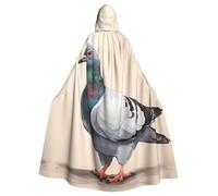 YYHWHJDE Cape à capuche pour adulte avec motif pigeon mignon pour jeux de rôle, costumes de scène, fêtes facile d'entretien