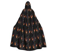 YYHWHJDE Cape à capuche pour adulte avec motif « The Terrifying Shadow In The Flames » - Sans fermeture éclair - Confortable pour les fêtes costumées