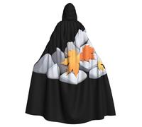 YYHWHJDE Cape à capuche pour adulte avec nœud papillon et motif feuilles d'érable sous les rochers - Sans fermeture éclair