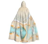 YYHWHJDE Cape à capuche pour adulte imprimée étoile de mer de plage sans fermeture éclair, confortable et durable pour les jeux de rôle