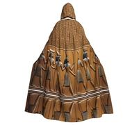 YYHWHJDE Cape à capuche pour adulte imprimée hiéroglyphes égyptiens sans fermeture éclair, confortable et durable pour les jeux de rôle