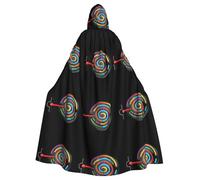 YYHWHJDE Cape à capuche pour adulte imprimée labyrinthe coloré sans fermeture éclair, confortable et durable pour les jeux de rôle
