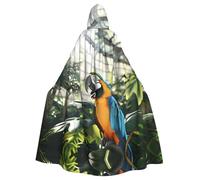YYHWHJDE Cape à capuche pour adulte imprimée perroquet jaune sans fermeture éclair, confortable et durable pour les jeux de rôle