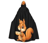 YYHWHJDE Cape à capuche pour adulte imprimée « The little écureuil who loves cookies » - Sans fermeture éclair - Confortable et durable pour les jeux de rôle