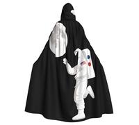 YYHWHJDE Cape à capuche pour adulte motif astronaute qui choisit la lune sans fermeture éclair, confortable pour les fêtes costumées