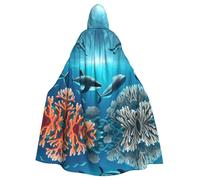 YYHWHJDE Cape à capuche pour adulte Motif baleines sous la mer pour diverses fêtes et carnaval