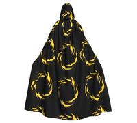YYHWHJDE Cape à capuche pour adulte Motif boule de feu brûlant pour jeux de rôle, costumes de scène, fêtes Entretien facile