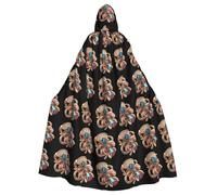 YYHWHJDE Cape à capuche pour adulte Motif broche antique - Très grande cape à capuche sans fermeture éclair