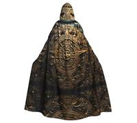 YYHWHJDE Cape à capuche pour adulte motif calendrier maya fin du monde Halloween sans fermeture éclair, confortable pour les fêtes costumées