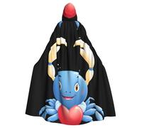 YYHWHJDE Cape à capuche pour adulte Motif crabe tenant un cœur - Très grande cape à capuche sans fermeture éclair