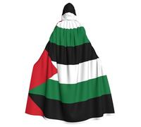 YYHWHJDE Cape à capuche pour adulte Motif drapeau de l'État de Palestine pour jeux de rôle, costumes de scène, fêtes Entretien facile