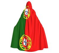 YYHWHJDE Cape à capuche pour adulte Motif drapeau portugais pour jeux de rôle, costumes de scène, fêtes Facile d'entretien