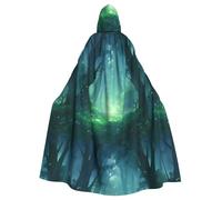 YYHWHJDE Cape à capuche pour adulte Motif forêt verte brumeuse Halloween