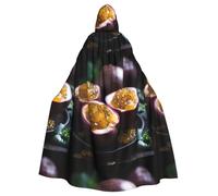 YYHWHJDE Cape à capuche pour adulte Motif fruits de la passion Sweet And Sour pour jeux de rôle, costumes de scène, fêtes Entretien facile
