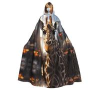 YYHWHJDE Cape à capuche pour adulte Motif girafe de New York Halloween pour jeux de rôle, costumes et fêtes à thème