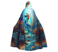 YYHWHJDE Cape à capuche pour adulte Motif hippocampe corail pour fêtes et événements costumés