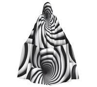 YYHWHJDE Cape à capuche pour adulte Motif illusion d'optique spirale Gif - Très grande cape à capuche sans fermeture éclair