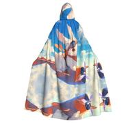 YYHWHJDE Cape à capuche pour adulte motif lapin volant un avion sans fermeture éclair, confortable pour les fêtes costumées