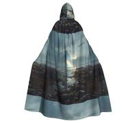 YYHWHJDE Cape à capuche pour adulte Motif lumière réfractée de l'océan - Très grande cape à capuche sans fermeture éclair