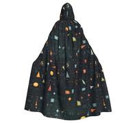 YYHWHJDE Cape à capuche pour adulte motif mathématiques tableau noir sans fermeture éclair, confortable pour les fêtes costumées