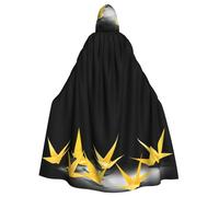 YYHWHJDE Cape à capuche pour adulte Motif mille grues en papier au soleil pour jeux de rôle, costumes de scène, fêtes Entretien facile