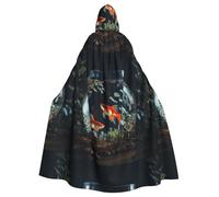YYHWHJDE Cape à capuche pour adulte Motif petit poisson dans l'aquarium Pour jeux de rôle, costumes de scène, fêtes Entretien facile
