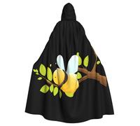 YYHWHJDE Cape à capuche pour adulte motif petite abeille sur une branche sans fermeture éclair, confortable pour les fêtes costumées