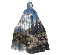 YYHWHJDE Cape à capuche pour adulte Motif phare de beauté Halloween pour jeux de rôle, costumes et fêtes à thème