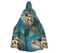 YYHWHJDE Cape à capuche pour adulte Motif poisson-chat sous-marin pour diverses fêtes et carnaval