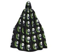 YYHWHJDE Cape à capuche pour adulte motif pousses de bambou et gros pandas - Très grande cape à capuche sans fermeture éclair
