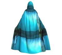 YYHWHJDE Cape à capuche pour adulte motif saule au bord de l'eau sans fermeture éclair, confortable pour les fêtes costumées