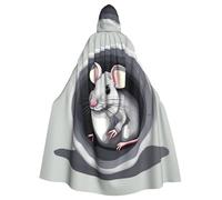 YYHWHJDE Cape à capuche pour adulte motif souris dans le trou, sans fermeture éclair, confortable pour les fêtes costumées