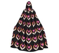 YYHWHJDE Cape à capuche pour adulte Motif squelette et amour passionné Pour jeux de rôle, costumes de scène, fêtes Entretien facile
