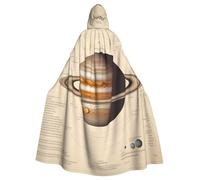 YYHWHJDE Cape à capuche pour adulte Motif système solaire Jupiter Halloween pour fêtes et costumes