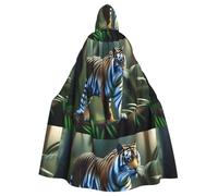 YYHWHJDE Cape à capuche pour adulte motif tigre porte-bonheur - Très grande cape à capuche sans fermeture éclair