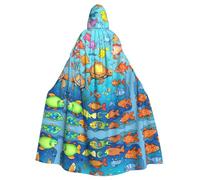 YYHWHJDE Cape à capuche pour adulte Motif tortue et poisson sans fermeture éclair, confortable pour les fêtes costumées