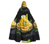 YYHWHJDE Cape à capuche pour adulte Motif tranches de citron Sweet And Sour pour jeux de rôle, costumes de scène, fêtes Entretien facile