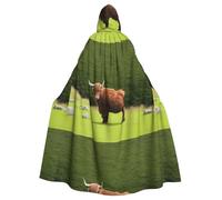 YYHWHJDE Cape à capuche pour adulte Motif vache écossaise Highland Imprimés Halloween Vêtements pour homme et femme