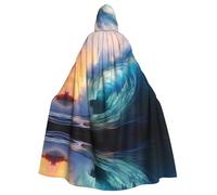 YYHWHJDE Cape à capuche pour adulte Motif vagues de l'océan Bleu
